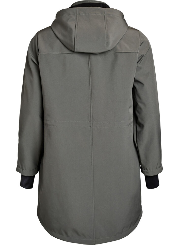 Softshell jakke med aftagelig h&aelig;tte, Gr&aring;, Packshot image number 1