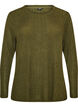 Jerseybluse med ribstruktur og lange &aelig;rmer, Gr&oslash;n, Packshot image number 0