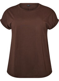 Kort&aelig;rmet t-shirt i bomuldsblanding, Brun