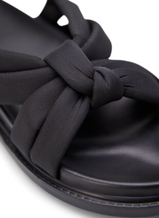 Sandal med bred pasform og knudedetalje, Black, Packshot image number 3