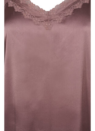 Ærmeløs natkjole med blonder og rygdetalje, Sparrow, Packshot image number 2