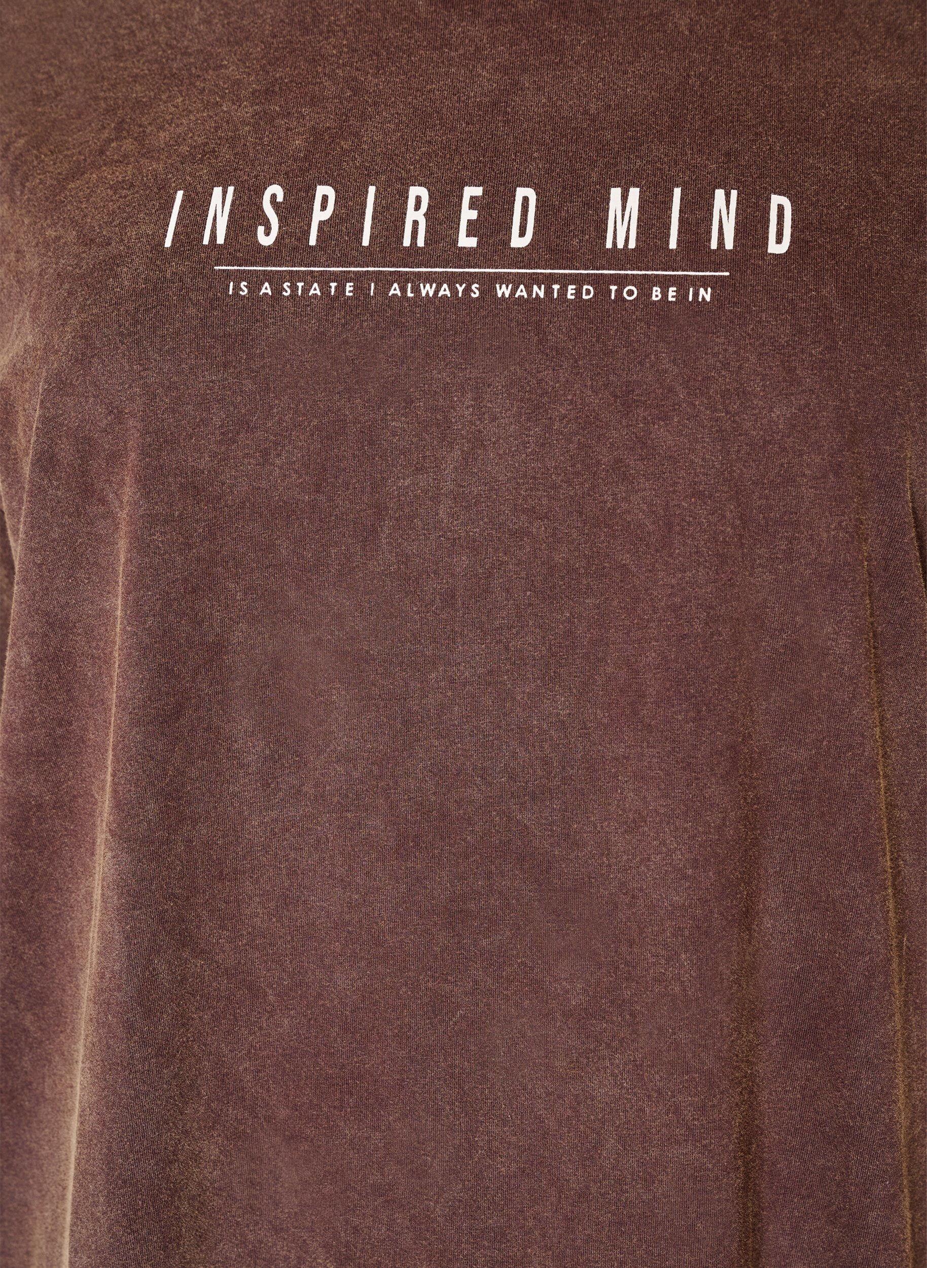 ZizziL&oslash;s T-shirtkjole med vasket look, Brun, Packshot image number 2