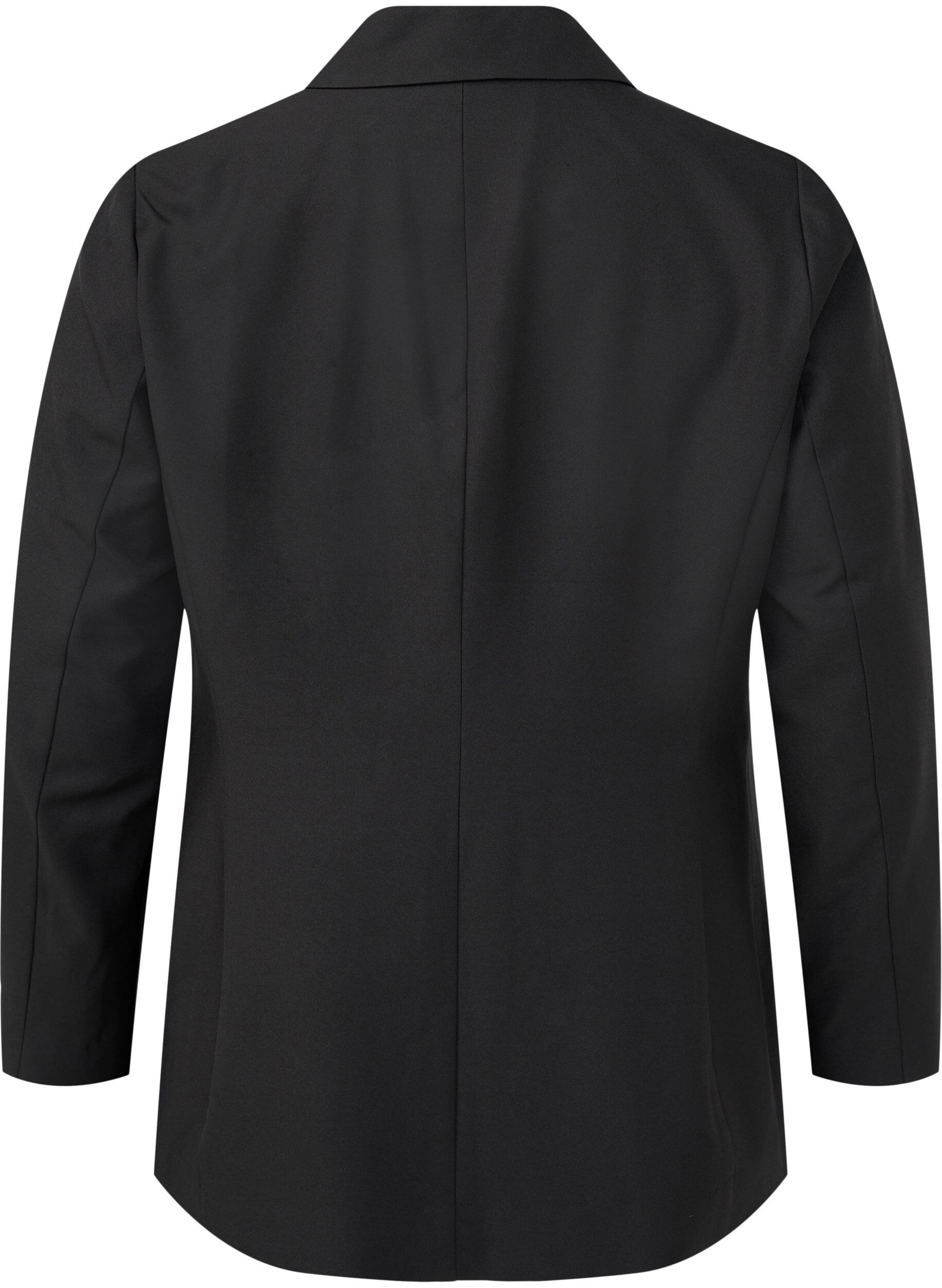 Zizzi Blazer med pailletblomster, Black, Packshot image number 1