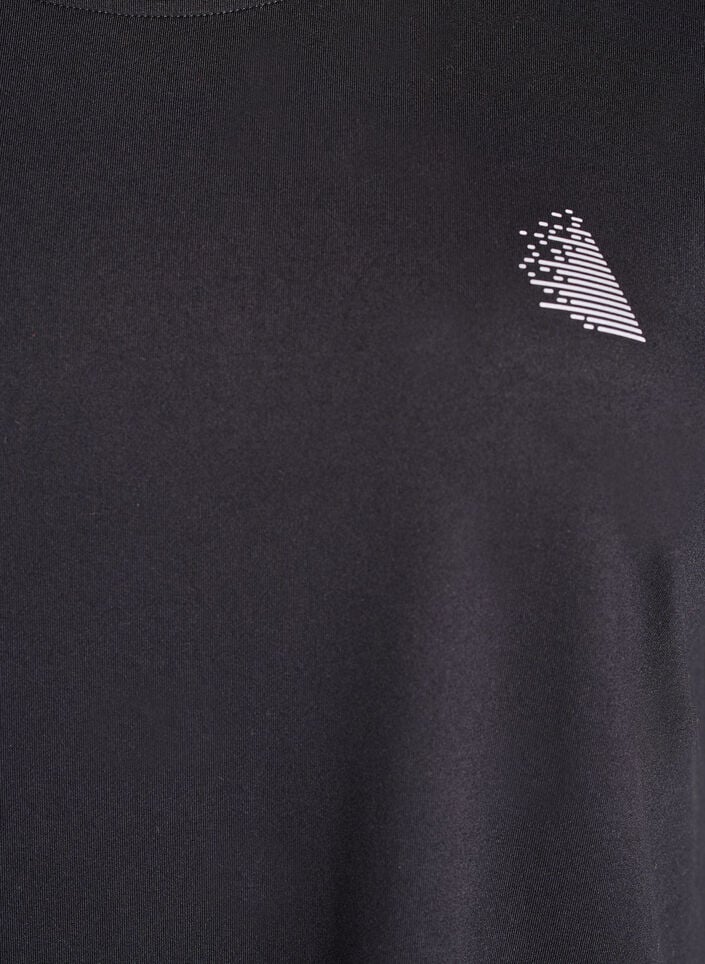 Ensfarvet tr&aelig;nings t-shirt, Sort, Packshot image number 2