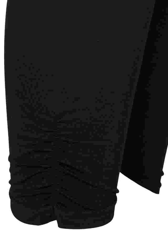 Basis 3/4 leggings med rynkedetalje , Black, Packshot image number 3