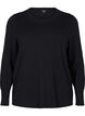 Strikbluse med rund hals, Sort, Packshot image number 0
