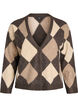 Cardigan med argylem&oslash;nster og rhinsten, Brun, Packshot image number 0