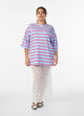 Oversize T-shirt med striber og 1/2 &aelig;rmer, Bl&aring;, Model image number 1