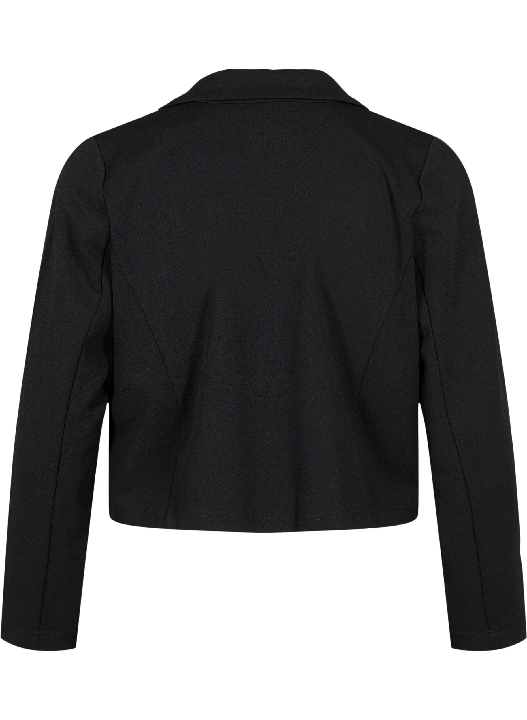 Zizzi Kort blazer med knap, Black, Packshot image number 1