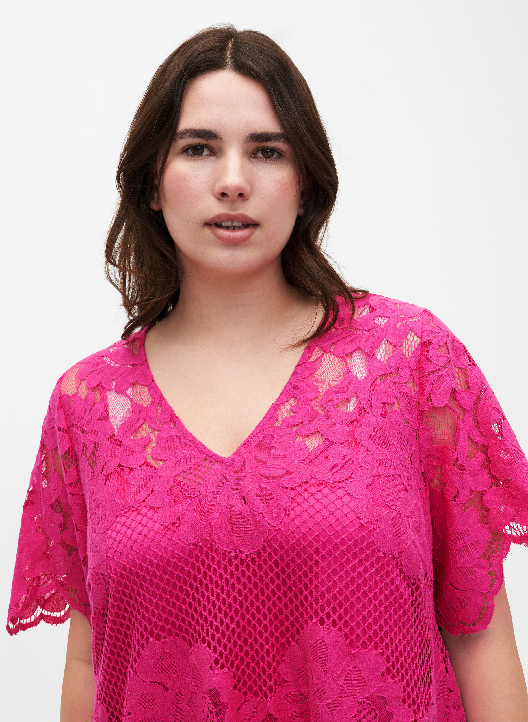 Zizzi Blondekjole med korte &aelig;rmer, Cabaret, Model image number 2