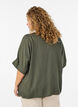 Bluse i viskose med crochetb&aring;nd og knapper, Gr&oslash;n, Model image number 2