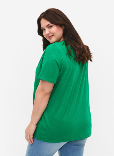 Kortærmet basis t-shirt med v-hals, Jolly Green, Model image number 1