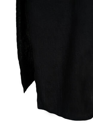 Lang skjortekjole med 3/4 ærmer, Black, Packshot image number 3
