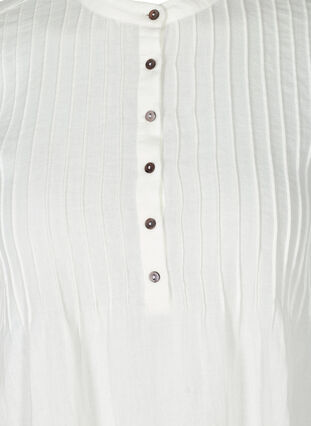 Langærmet bluse i økologisk bomuld, Bright White, Packshot image number 2