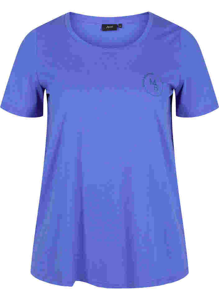 Kortærmet t-shirt med en rund halsudskæring, Dazzling Blue MB, Packshot image number 0