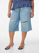 Jeansknickers med slidt look og r&aring; kanter, Bl&aring;, Model image number 2
