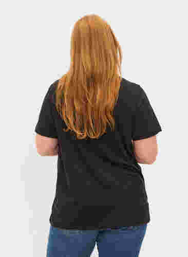 Kortærmet t-shirt med v-udskæring, Black, Model image number 1
