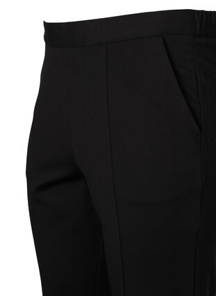 Bukser med bootcut og slids foran, Black, Packshot image number 2