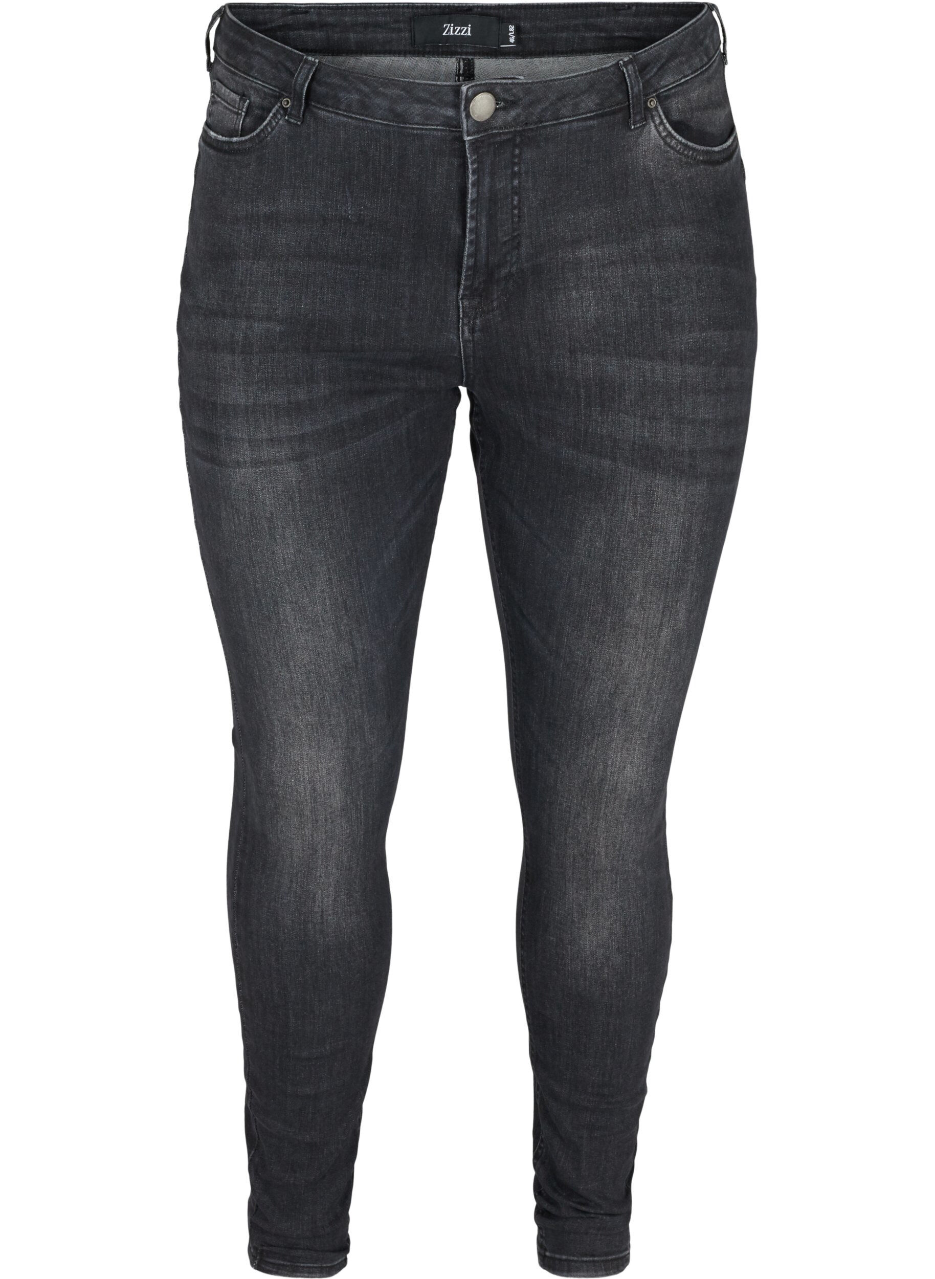 Zizzi Ekstra slim Amy jeans, Grey Denim, Packshot image number 0