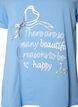 T-shirt i bomuld med V-udsk&aelig;ring og frontprint, Bl&aring;, Packshot image number 2
