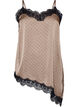Stroptop med blonder og asymmetrisk kant, Beige, Packshot image number 0