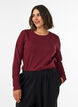 Lang&aelig;rmet basis T-shirt med rund hals, R&oslash;d, Model image number 0