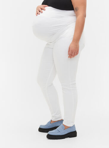 Graviditets jeggings i bomuld, White, Model image number 1
