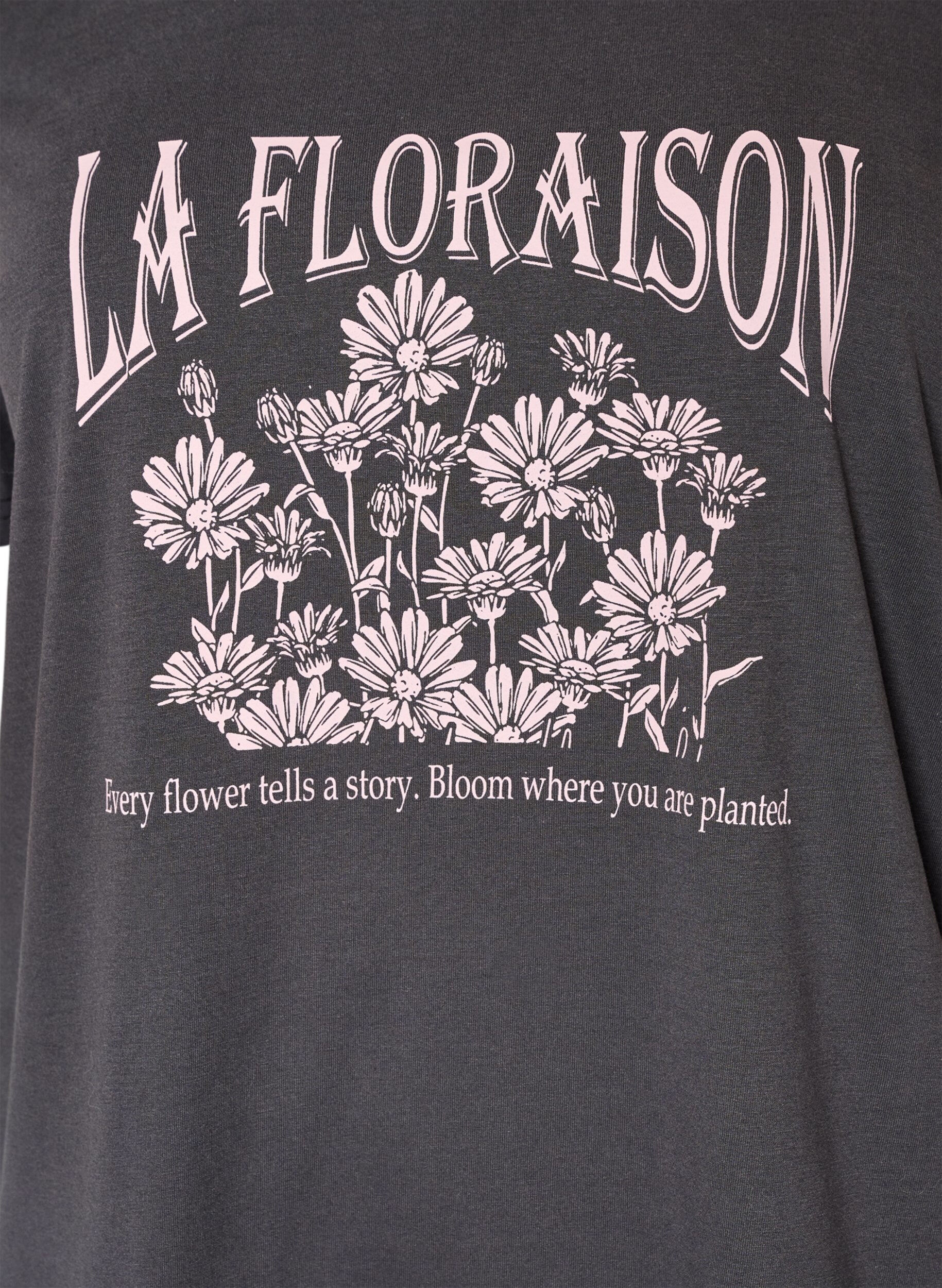 ZizziT-shirt med motiv, Gr&aring;, Packshot image number 2