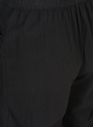 Løse culotte bukser i bomuld, Black, Packshot image number 3