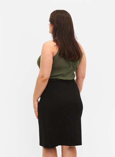 Ensfarvet tætsiddende nederdel, Black, Model image number 1