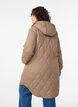 Mellemlang quiltet jakke med h&aelig;tte, Brun, Model image number 2