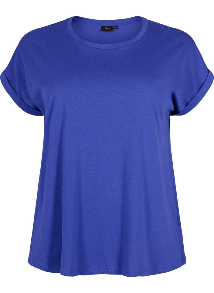 Kort&aelig;rmet t-shirt i bomuldsblanding, Bl&aring;, Packshot image number 0