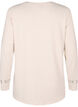 Bluse med broderidetaljer og lange ærmer, Beige, Packshot image number 1