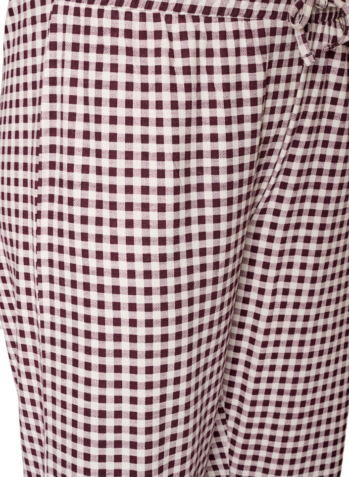 Pyjamasbukser i bomuld med h&oslash;j talje, R&oslash;d, Packshot image number 2
