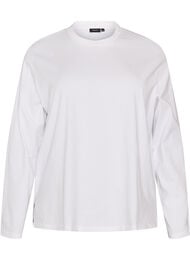 Basis t-shirt med lange &aelig;rmer, Hvid