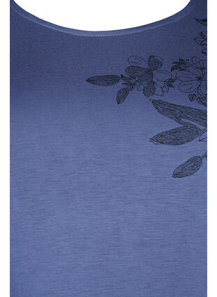 Kortærmet viskose t-shirt med blomsterprint, Coastal Fjord Flower, Packshot image number 2