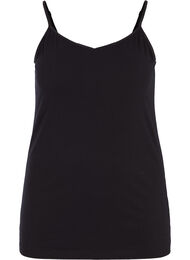 Basis strop top i bomuld, Sort