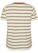 Stribet T-shirt i &oslash;kologisk bomuld, Brun, Packshot image number 1