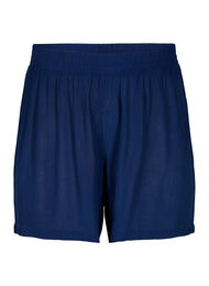 Shorts i viskose med høj talje, Medieval Blue