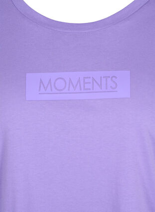 Kortærmet bomulds t-shirt med tryk , Paisley Purple TEXT, Packshot image number 2
