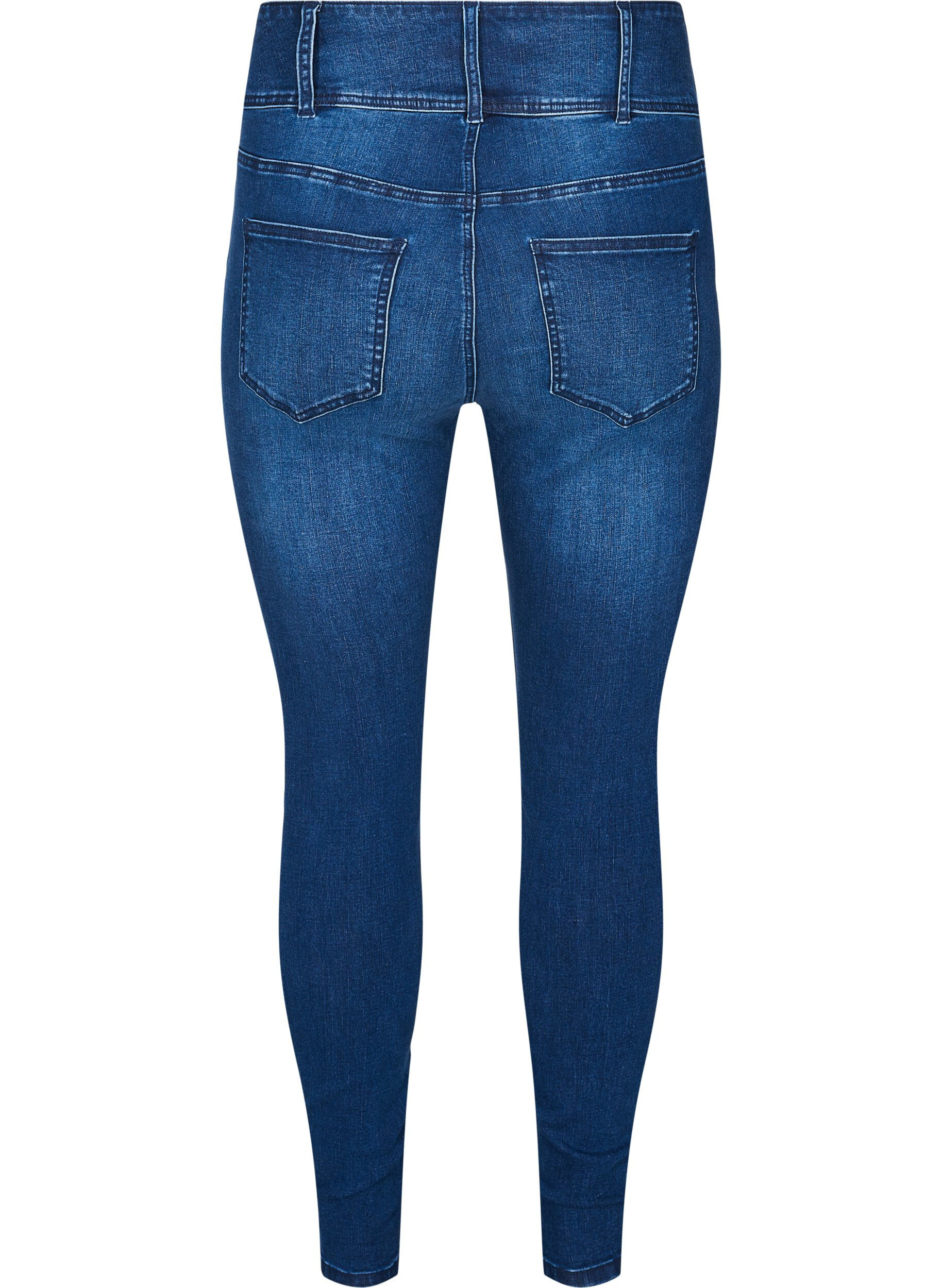Zizzi Super slim Bea jeans med ekstra h&oslash;j talje, Bl&aring;, Packshot image number 1