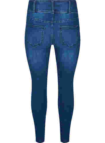 Super slim Bea jeans med ekstra høj talje, Blue denim, Packshot image number 1