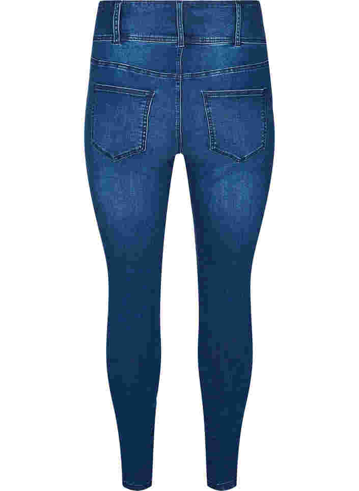 Super slim Bea jeans med ekstra høj talje, Blue denim, Packshot image number 1
