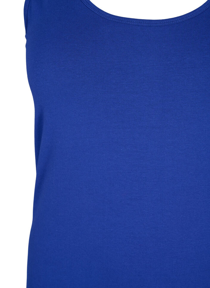 Ensfarvet basis top i bomuld, Bl&aring;, Packshot image number 2