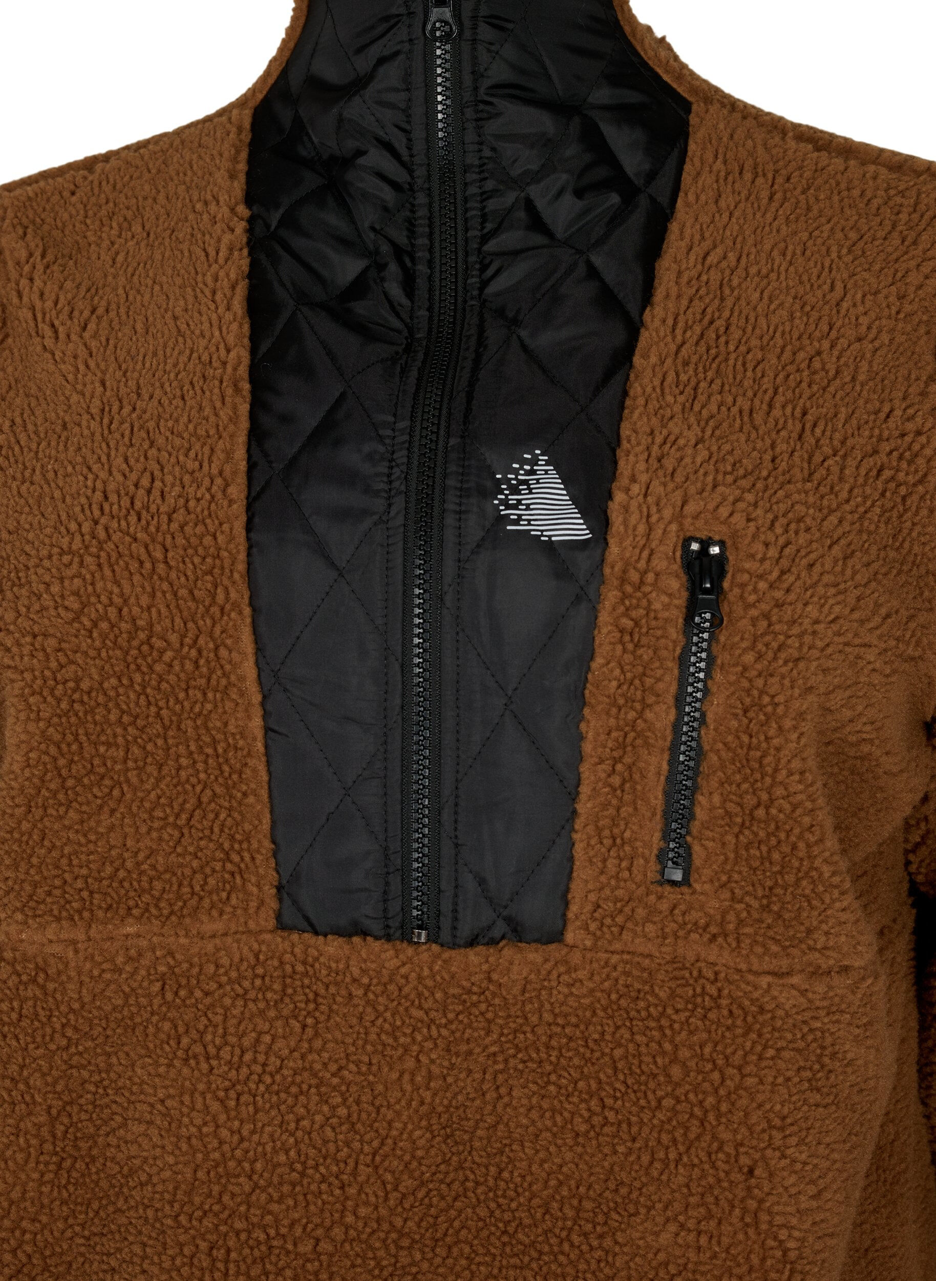 Zizzi Teddy anorak med h&oslash;j hals og lynl&aring;s, Partridge ASS, Packshot image number 2
