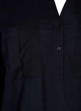Tunika i bomuld med 3/4 ærmer, Black, Packshot image number 2