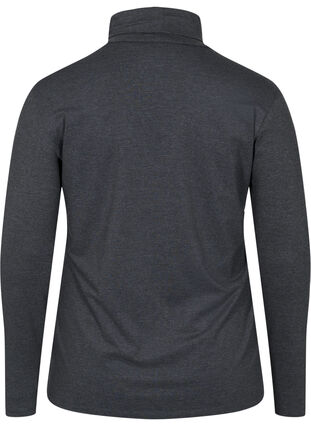 Basis bluse med rullekrave, Dark Grey Melange, Packshot image number 1