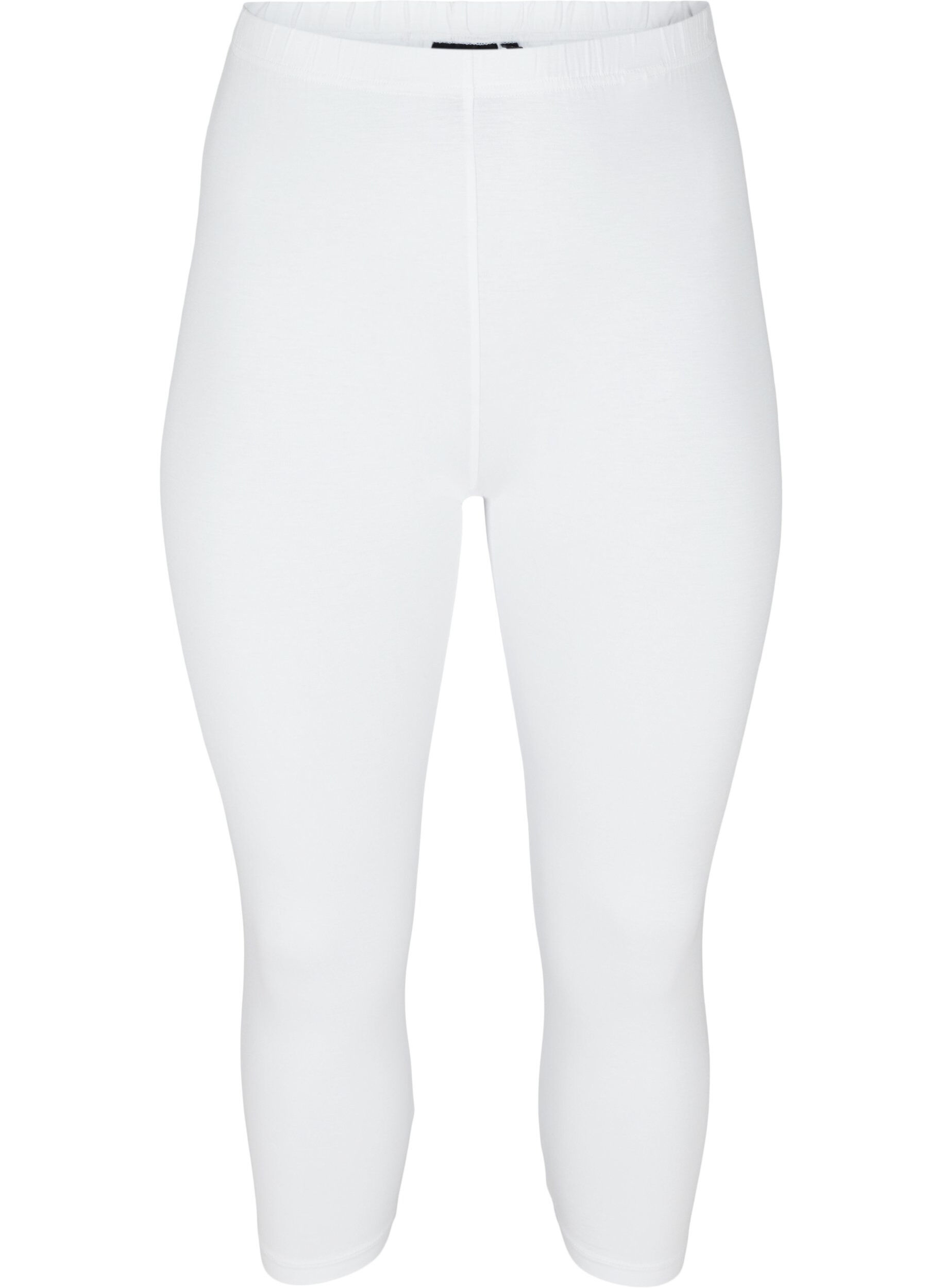 Zizzi Basis 3/4 leggings, Bright White, Packshot image number 0