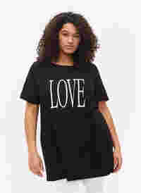 Oversize t-shirt med tryk , Black W. Love, Model