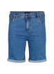 T&aelig;tsiddende denimshorts med h&oslash;j talje, Blue Denim, Packshot image number 0